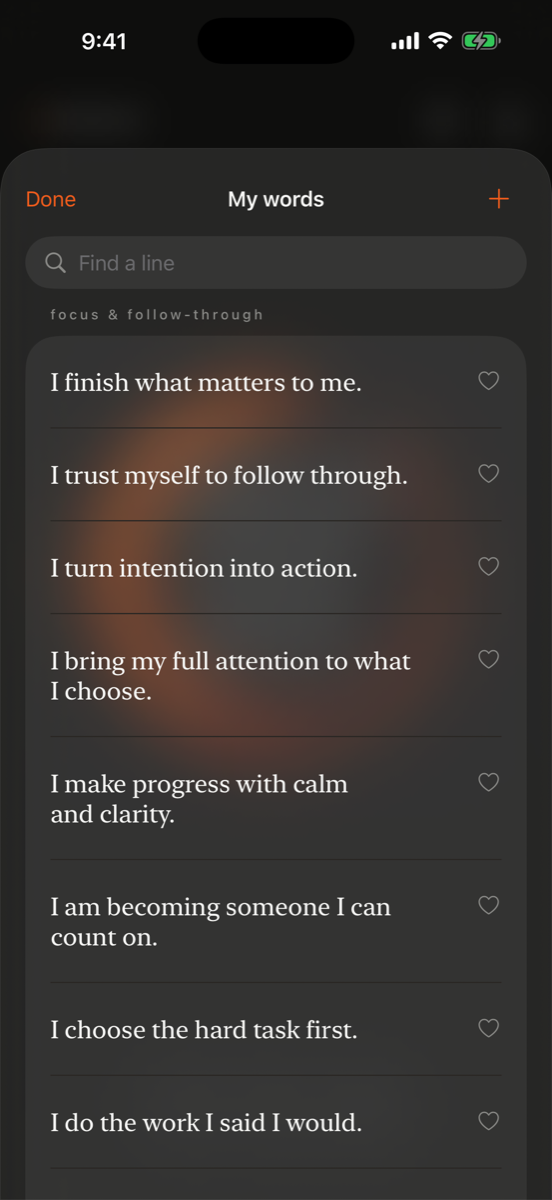 My words: the collection grouped by theme